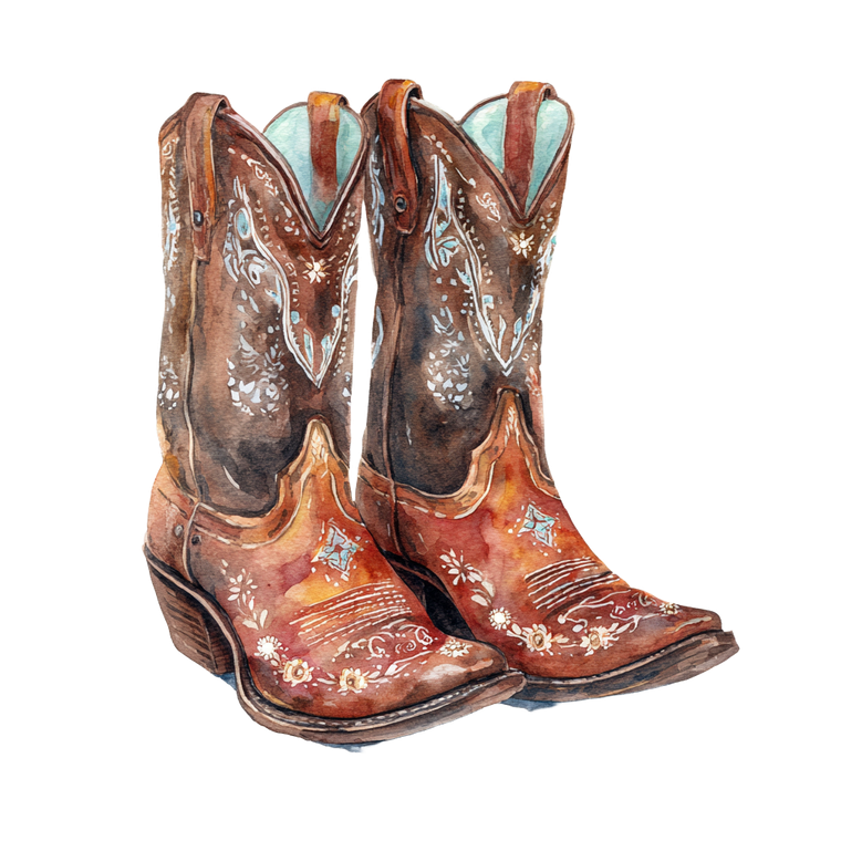 Boho Cowboy Boots Vinyl Car Decal Sticker – Waterproof & UV-Resistant 3.4133333333333336"