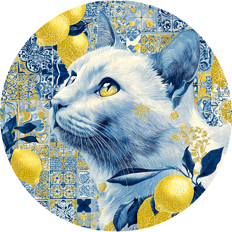 Talavera Cat Vinyl Car Decal Sticker – Waterproof & UV-Resistant 3.4133333333333336"