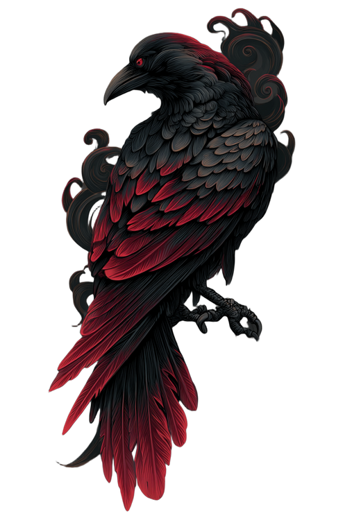 Fiery Raven Tattoo Vinyl Car Decal Sticker – Waterproof & UV-Resistant 4.4