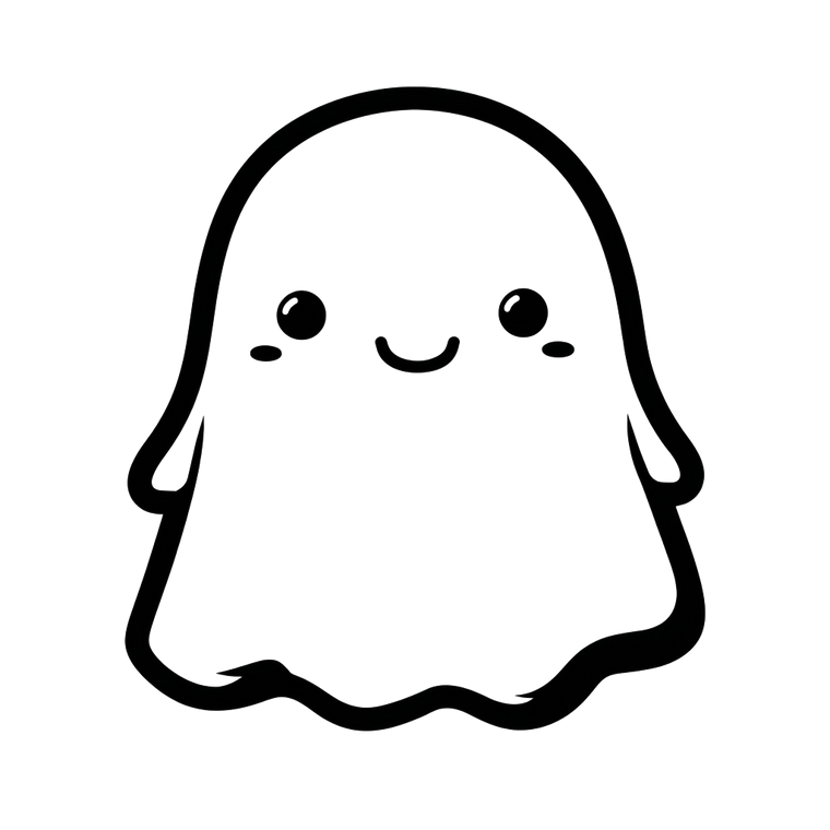 Cute Kawaii Ghost V2 Vinyl Car Decal Sticker – Waterproof & UV-Resistant 3.4133333333333336"