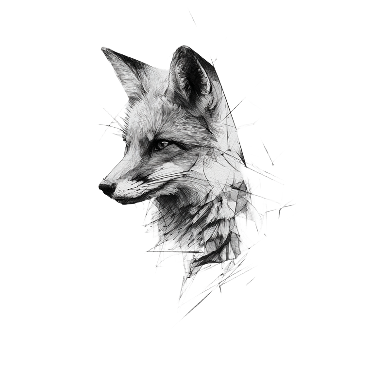 Sketchy Fox Tattoo Vinyl Car Decal Sticker – Waterproof & UV-Resistant 3.4133333333333336"