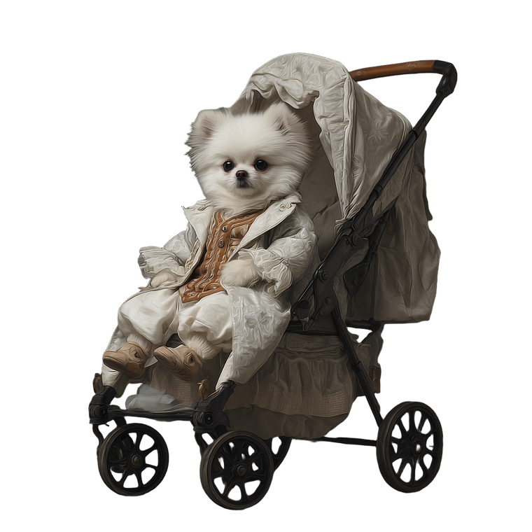 Dog In Stroller Vinyl Car Decal Sticker – Waterproof & UV-Resistant 3.4133333333333336"
