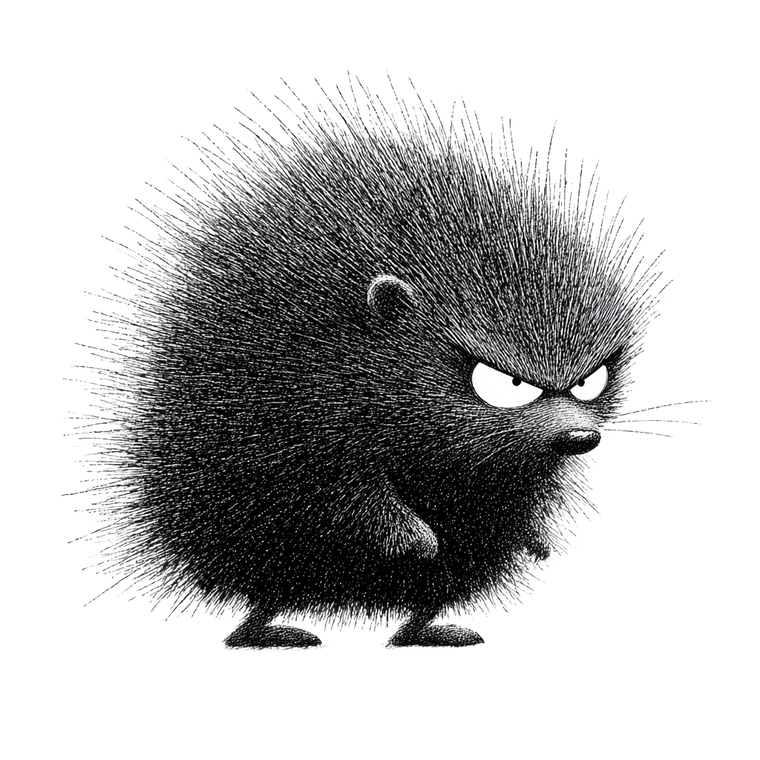 Grumpy Porcupine Vinyl Car Decal Sticker – Waterproof & UV-Resistant 6.826666666666667"