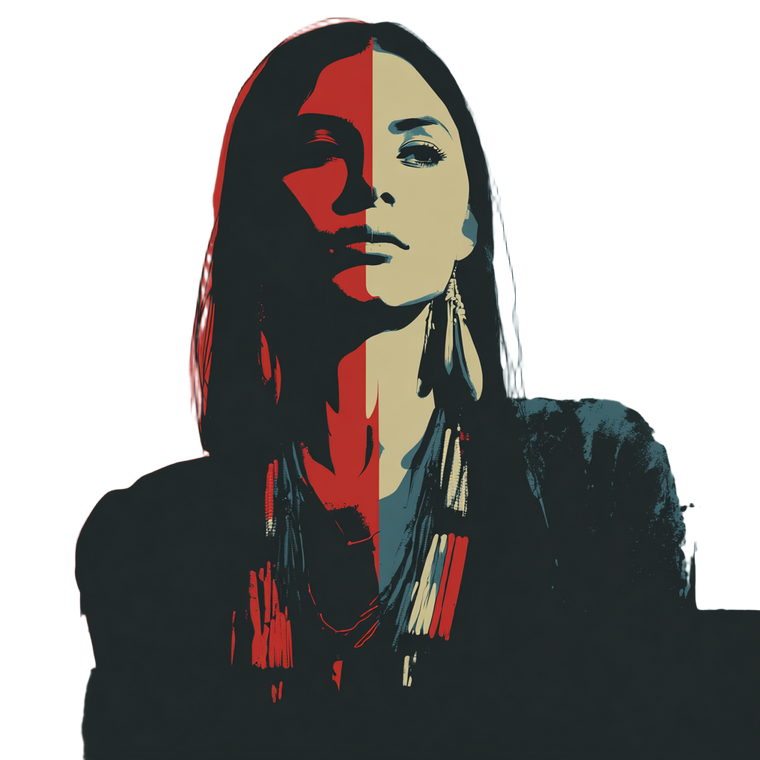 Sophisticated Native Woman Vinyl Car Decal Sticker – Waterproof & UV-Resistant 3.4133333333333336"