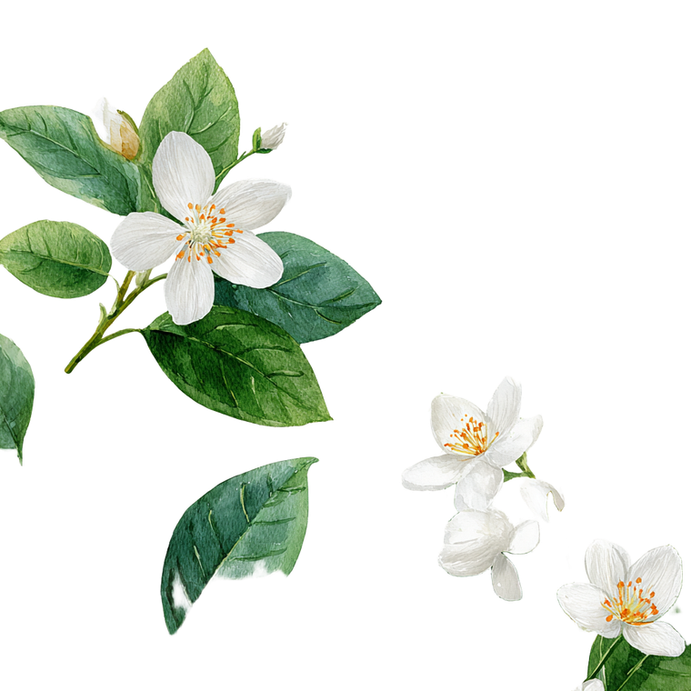 White Jasmine Leaf Vinyl Car Decal Sticker – Waterproof & UV-Resistant 3.4133333333333336"