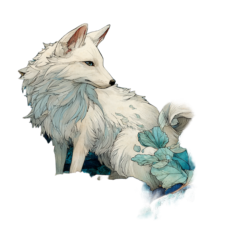 White Nine-Tailed Fox V2 Vinyl Car Decal Sticker – Waterproof & UV-Resistant 3.4133333333333336"