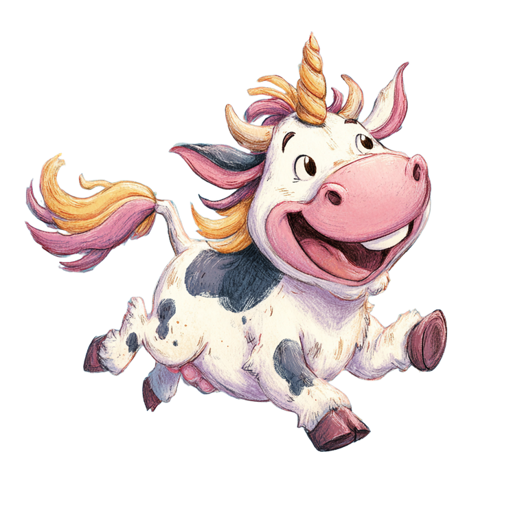 Joyful Cow Alicorn Vinyl Car Decal Sticker – Waterproof & UV-Resistant 3.4133333333333336"