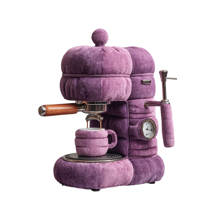 Purple Fabric Coffee Maker Vinyl Car Decal Sticker – Waterproof & UV-Resistant 6.826666666666667"