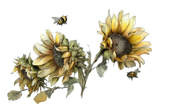 Sunflowers And Bees V2 Vinyl Car Decal Sticker – Waterproof & UV-Resistant 5.4