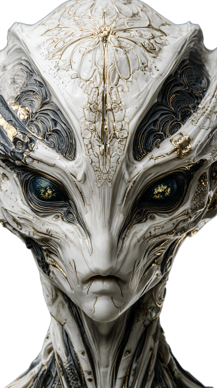 Porcelain Alien Portrait Vinyl Car Decal Sticker – Waterproof & UV-Resistant 4.8533333333333335"