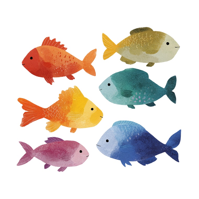 Small Colorful Fish Vinyl Car Decal Sticker – Waterproof & UV-Resistant 3.4133333333333336"