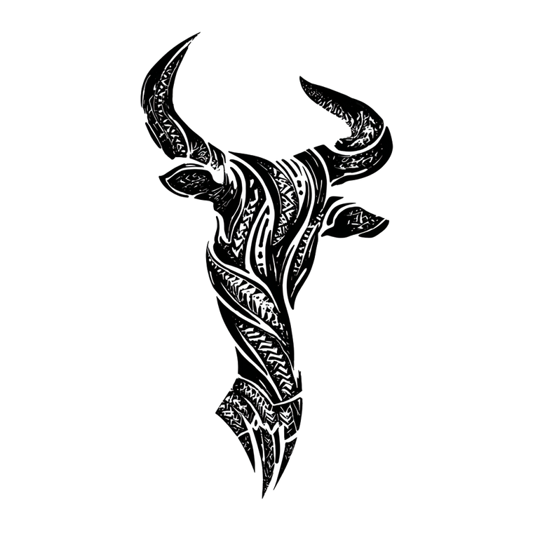 Polynesian Taurus Tattoo Vinyl Car Decal Sticker – Waterproof & UV-Resistant 6.826666666666667"
