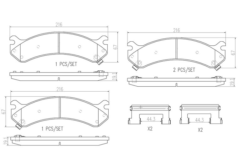 Brembo Ceramic Brake Pad Set | Low Dust Formulations | Premium Stainless-Steel Hardware | Safe Braking Experience