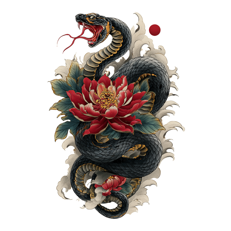 Snake Tattoo Design V3 Vinyl Car Decal Sticker – Waterproof & UV-Resistant 6.826666666666667"