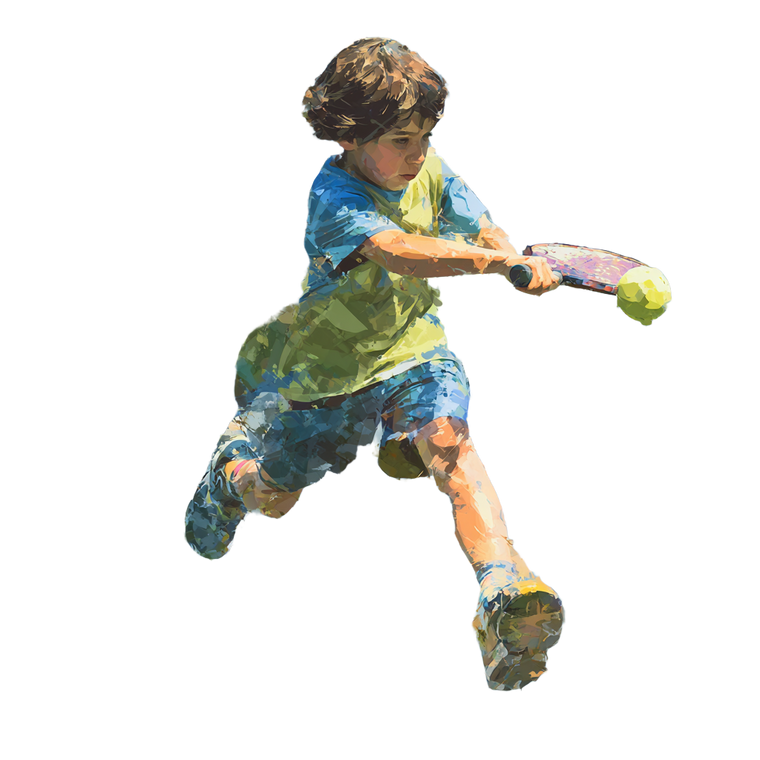 Kid Playing Pickleball Vinyl Car Decal Sticker – Waterproof & UV-Resistant 6.826666666666667"