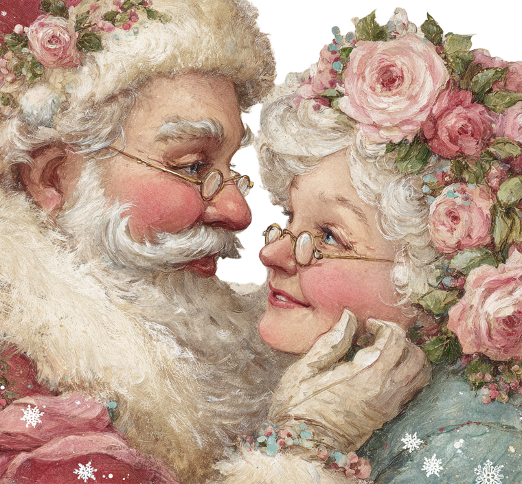 Santa And Mrs. Claus V2 Vinyl Car Decal Sticker – Waterproof & UV-Resistant 3.4133333333333336"