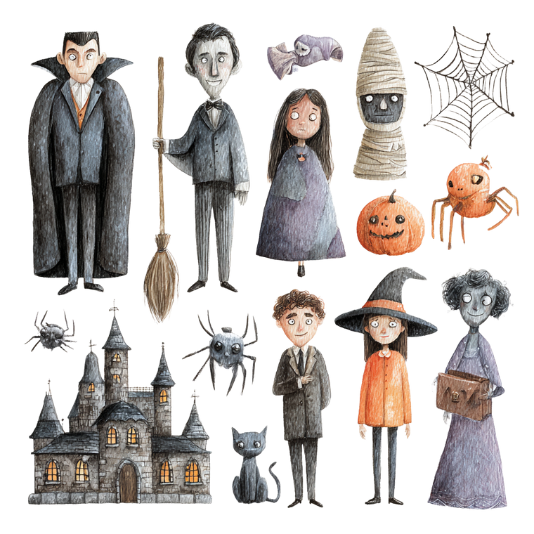Halloween Clipart Collection Vinyl Car Decal Sticker – Waterproof & UV-Resistant 6.826666666666667"