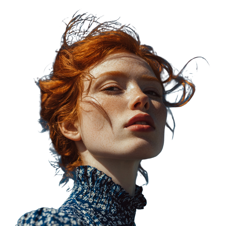 Fiery Ginger Portrait Vinyl Car Decal Sticker – Waterproof & UV-Resistant 3.4133333333333336"