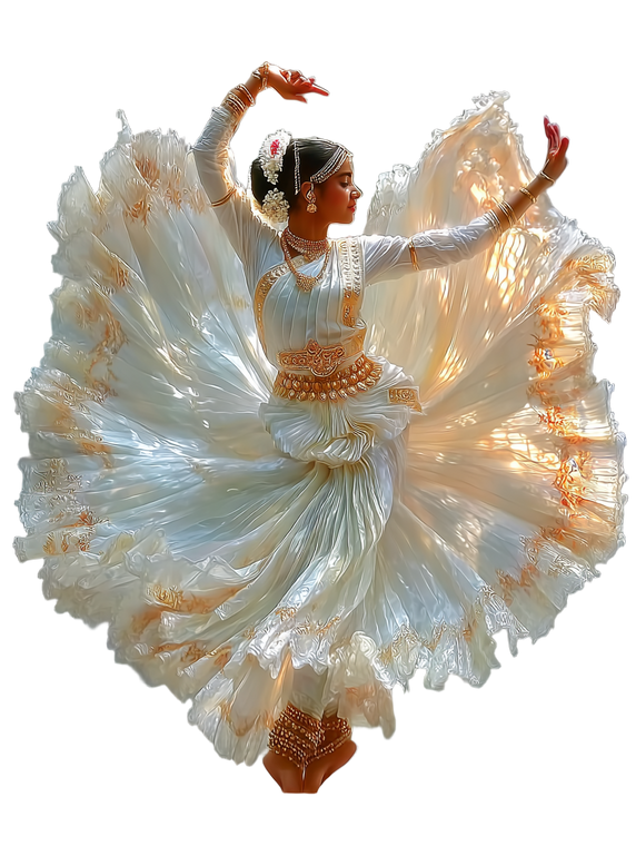 Mohiniyattam Dancer Vinyl Car Decal Sticker – Waterproof & UV-Resistant 8.213333333333333"