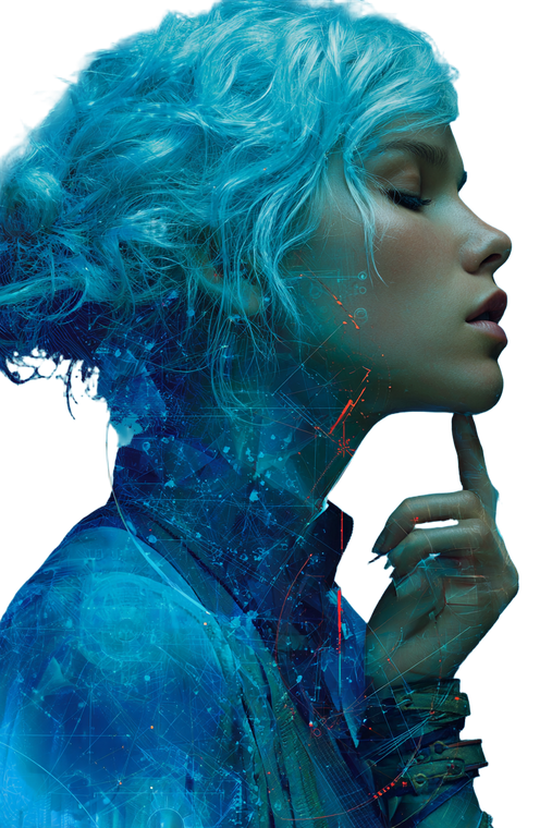 Futuristic Female Graphic Vinyl Car Decal Sticker – Waterproof & UV-Resistant 8.96"