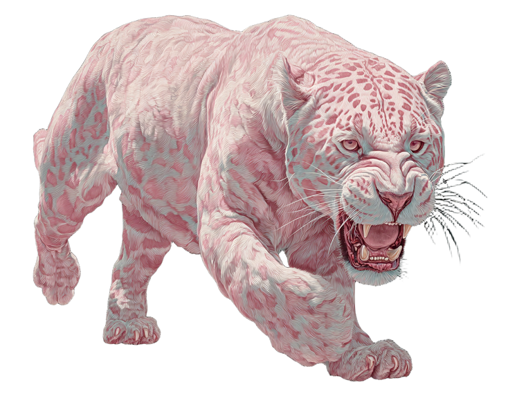 Pink Jaguar Attack Vinyl Car Decal Sticker – Waterproof & UV-Resistant 6.1866666666666665"