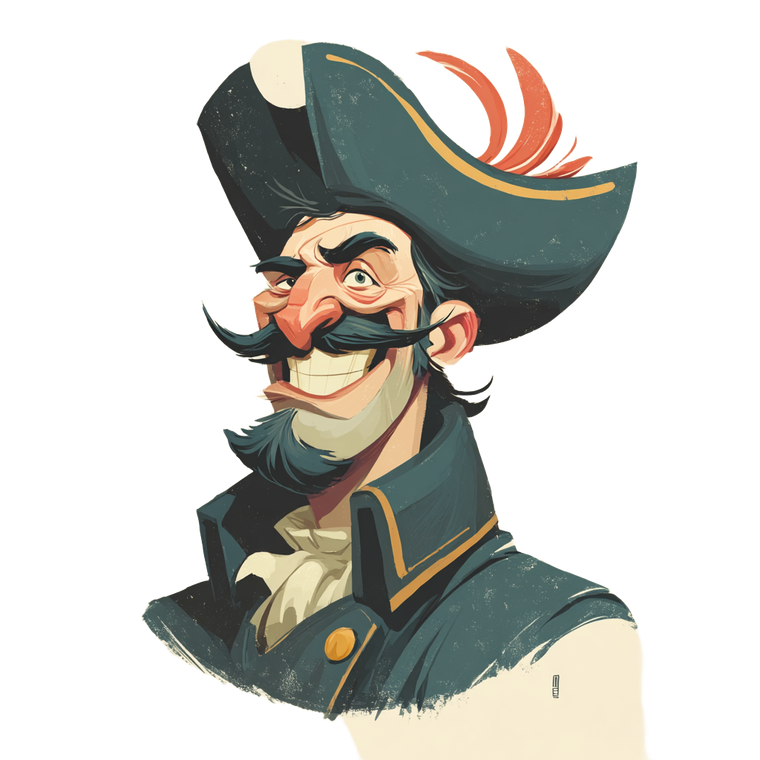 Cheerful Pirate Captain Vinyl Car Decal Sticker – Waterproof & UV-Resistant 6.826666666666667"