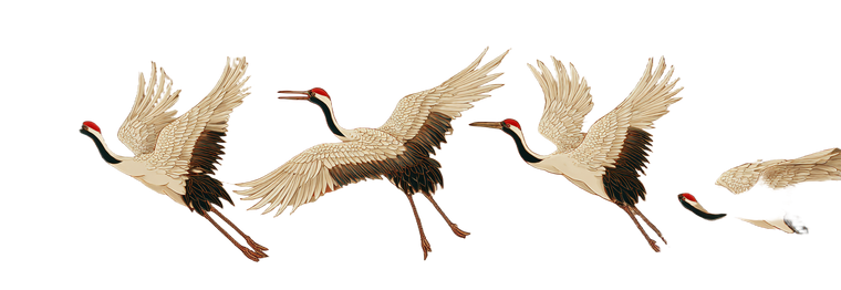 White Cranes Flying V7 Vinyl Car Decal Sticker – Waterproof & UV-Resistant 4.266666666666667"