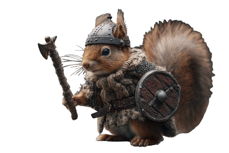 Viking Squirrel Vinyl Car Decal Sticker – Waterproof & UV-Resistant 5.97333333333333