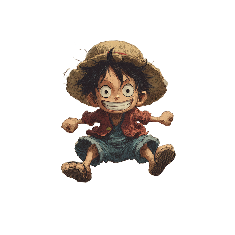 Chibby Luffy Vinyl Car Decal Sticker – Waterproof & UV-Resistant 3.4133333333333336"