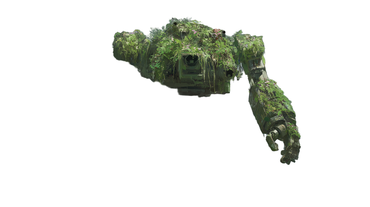 Moss-Covered Robot Vinyl Car Decal Sticker – Waterproof & UV-Resistant 2.72"