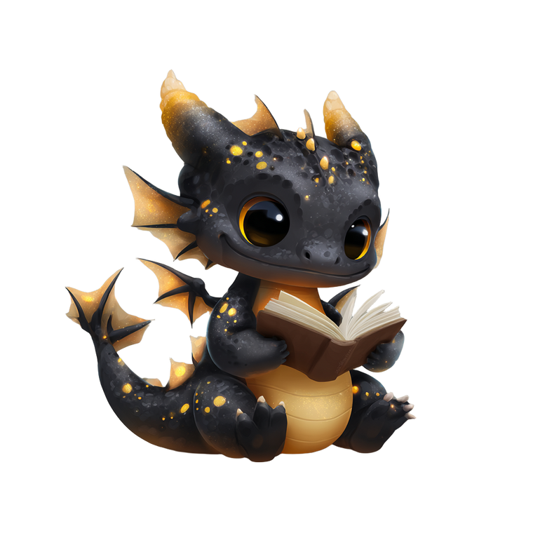 Baby Dragon Reading Vinyl Car Decal Sticker – Waterproof & UV-Resistant 6.826666666666667"