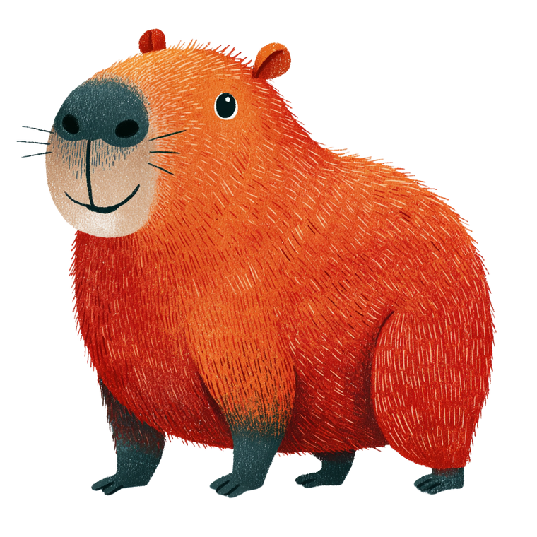 Happy Capybara V3 Vinyl Car Decal Sticker – Waterproof & UV-Resistant 3.4133333333333336"