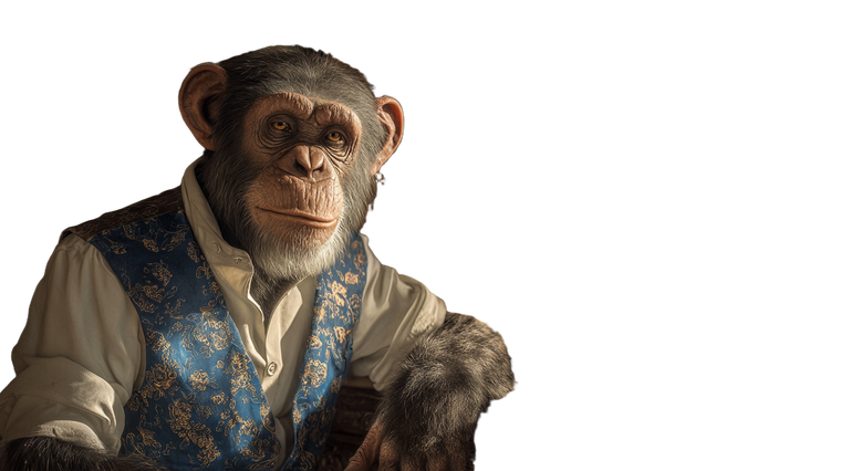 Chimpanzee Bartender Vinyl Car Decal Sticker – Waterproof & UV-Resistant 2.72"