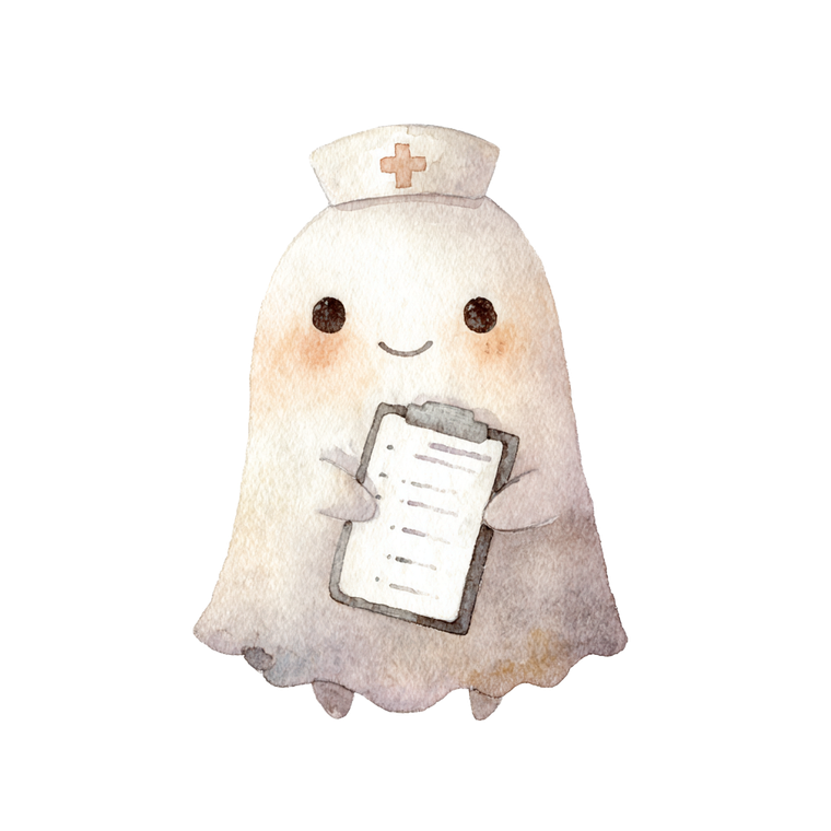 Cute Nurse Ghost Vinyl Car Decal Sticker – Waterproof & UV-Resistant 3.4133333333333336"