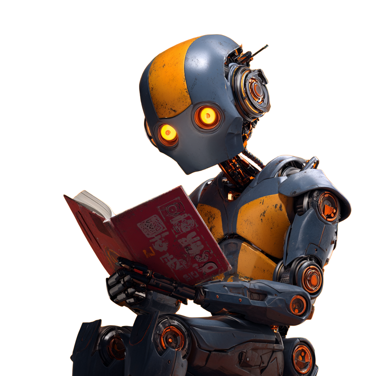 Cute Reading Robot V2 Vinyl Car Decal Sticker – Waterproof & UV-Resistant 3.4133333333333336"