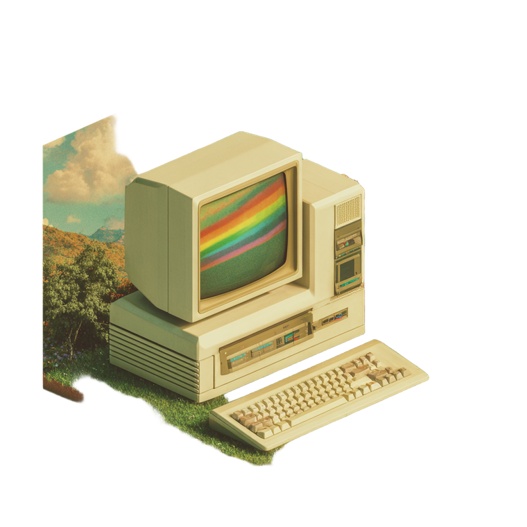 Vintage Monitor Isometric Vinyl Car Decal Sticker – Waterproof & UV-Resistant 3.4133333333333336"