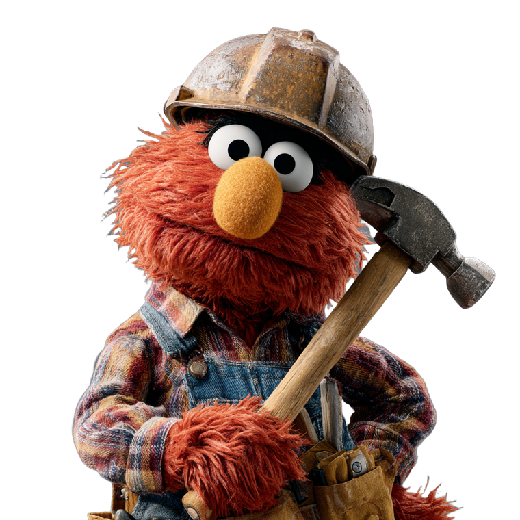 Construction Elmo Vinyl Car Decal Sticker – Waterproof & UV-Resistant 3.4133333333333336"