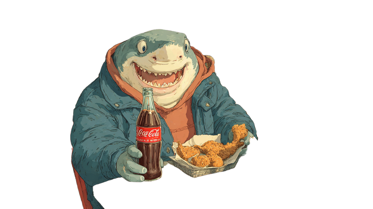 Anthropomorphic Shark Dining Vinyl Car Decal Sticker – Waterproof & UV-Resistant 5.4