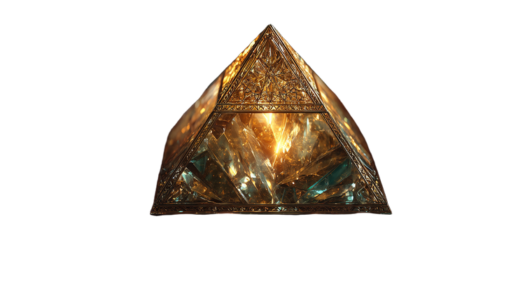 Golden Pyramid Fantasy Vinyl Car Decal Sticker – Waterproof & UV-Resistant 2.72"