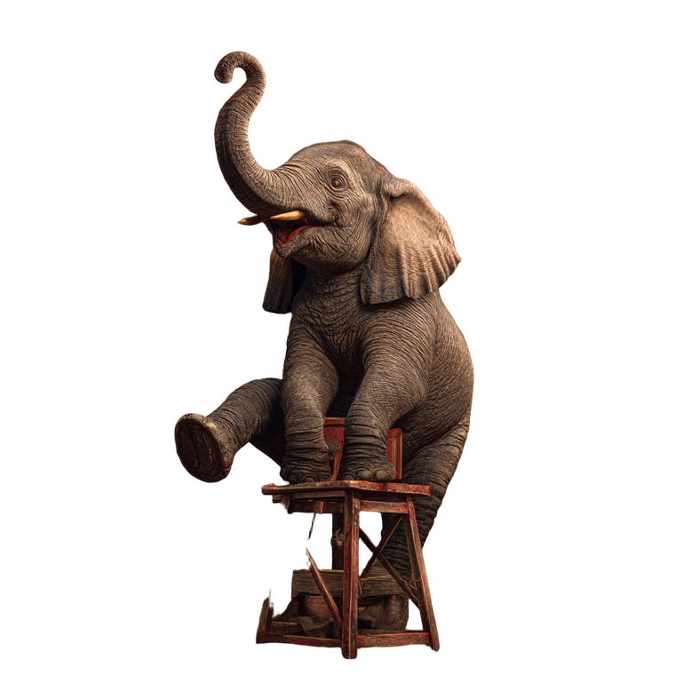 Circus Elephant Performance Vinyl Car Decal Sticker – Waterproof & UV-Resistant 3.4133333333333336"