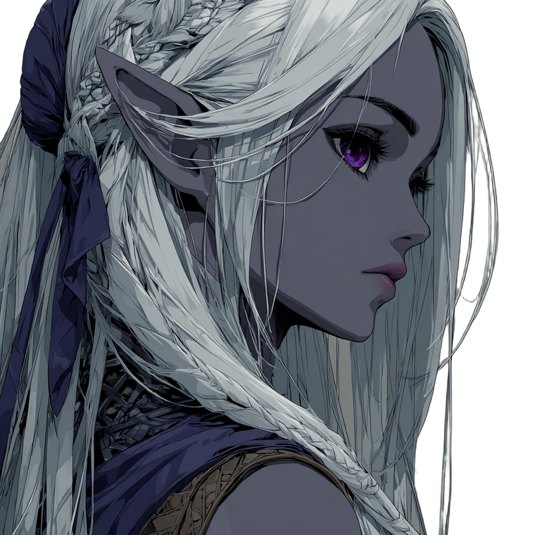 Half Drow Elf Vinyl Car Decal Sticker – Waterproof & UV-Resistant 3.4133333333333336"
