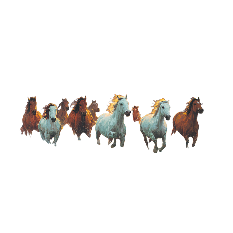 Galloping Horses Sunset V2 Vinyl Car Decal Sticker – Waterproof & UV-Resistant 3.4133333333333336"