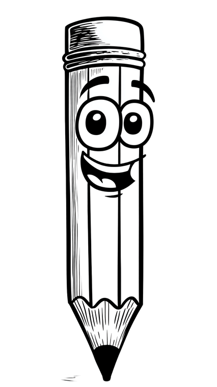 Smiling Cartoon Pencil V2 Vinyl Car Decal Sticker – Waterproof & UV-Resistant 4.8533333333333335"