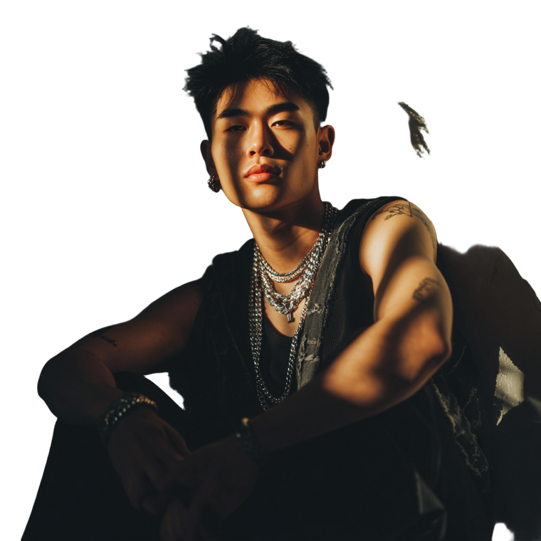 Asian Influencer Editorial Vinyl Car Decal Sticker – Waterproof & UV-Resistant 3.4133333333333336"