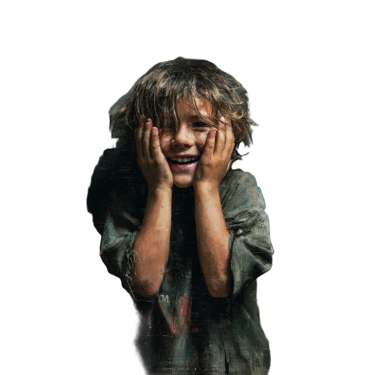 Joyful Street Child Vinyl Car Decal Sticker – Waterproof & UV-Resistant 3.4133333333333336"