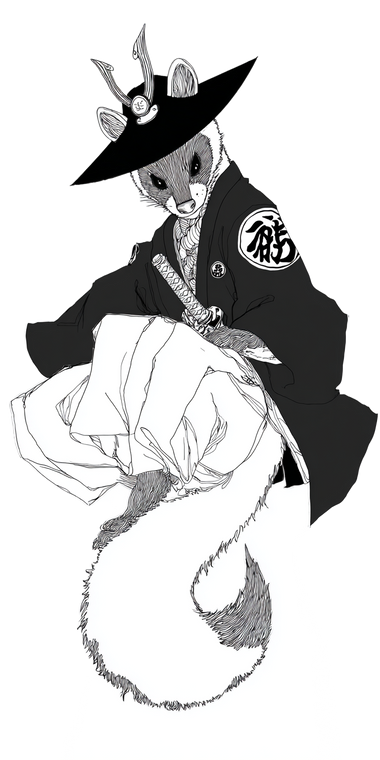 Samurai Weasel Vinyl Car Decal Sticker – Waterproof & UV-Resistant 10.2