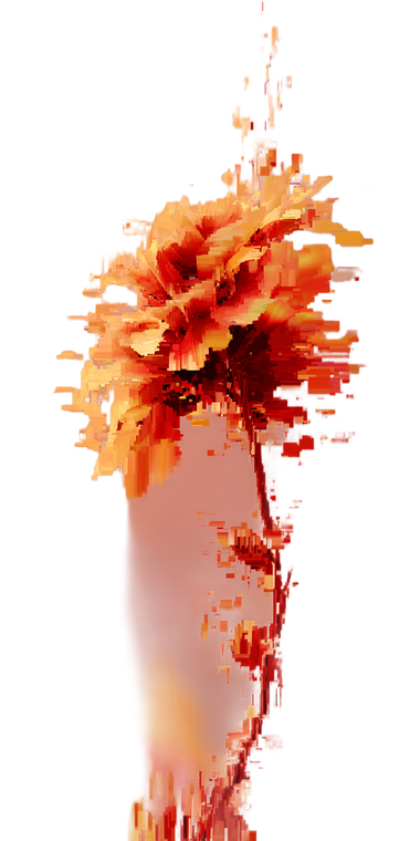 Glowing Pixel Flower Vinyl Car Decal Sticker – Waterproof & UV-Resistant 10.2