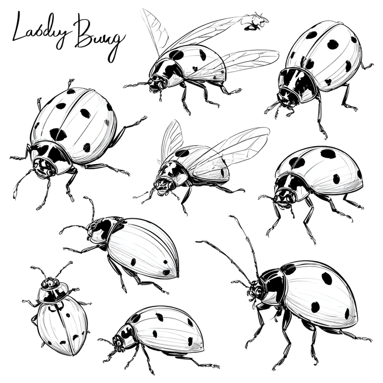 Ladybug Line Art Vinyl Car Decal Sticker – Waterproof & UV-Resistant 6.826666666666667"