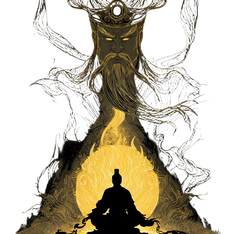 Mystical Meditation Deity Vinyl Car Decal Sticker – Waterproof & UV-Resistant 3.4133333333333336"