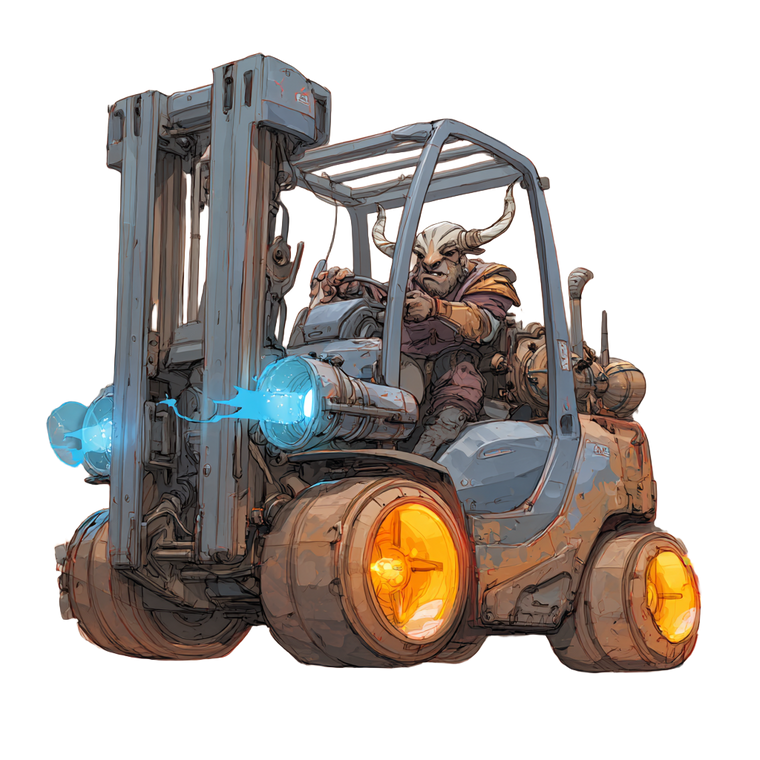 Futuristic Hover Forklift Vinyl Car Decal Sticker – Waterproof & UV-Resistant 3.4133333333333336"